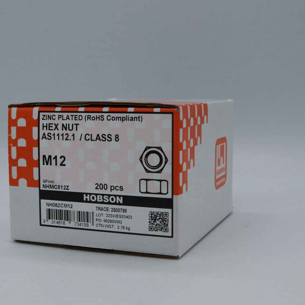 Hex Nut Class 8 Zp M5 to M24 5-HU505 Kangaroo site supplies