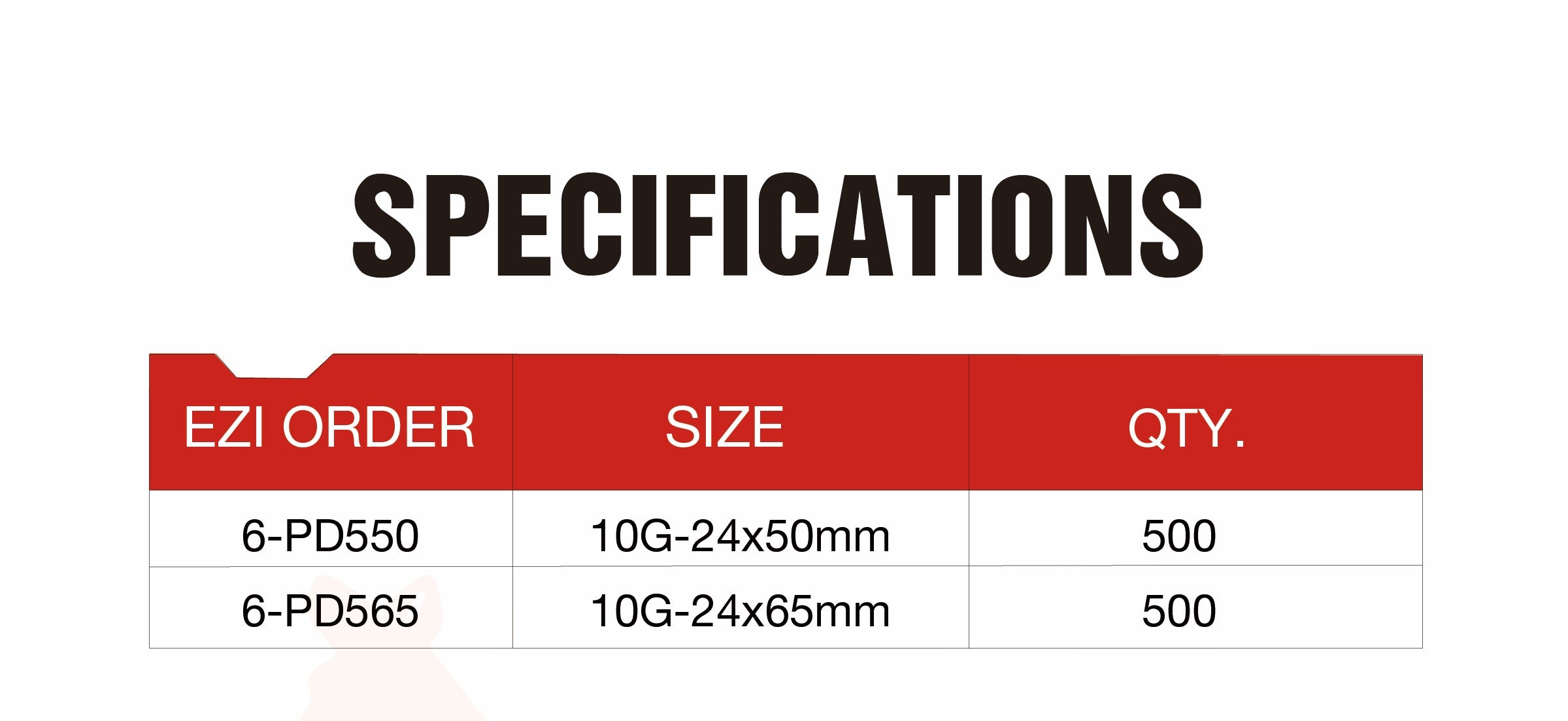 SD Screw CSK Head YZ PH Drive #10 Box500, 2 Sizes