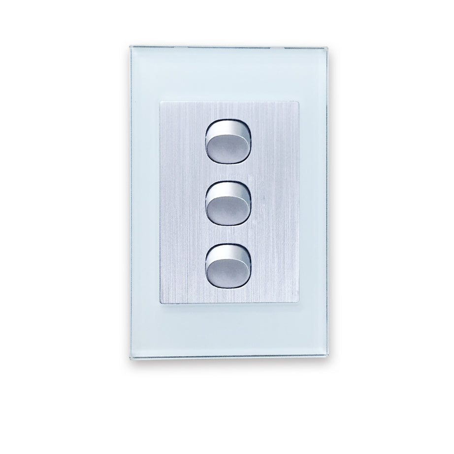 Wall Switch 2 Way & GPO Ocean Blue Glass Frame Multiple Styles