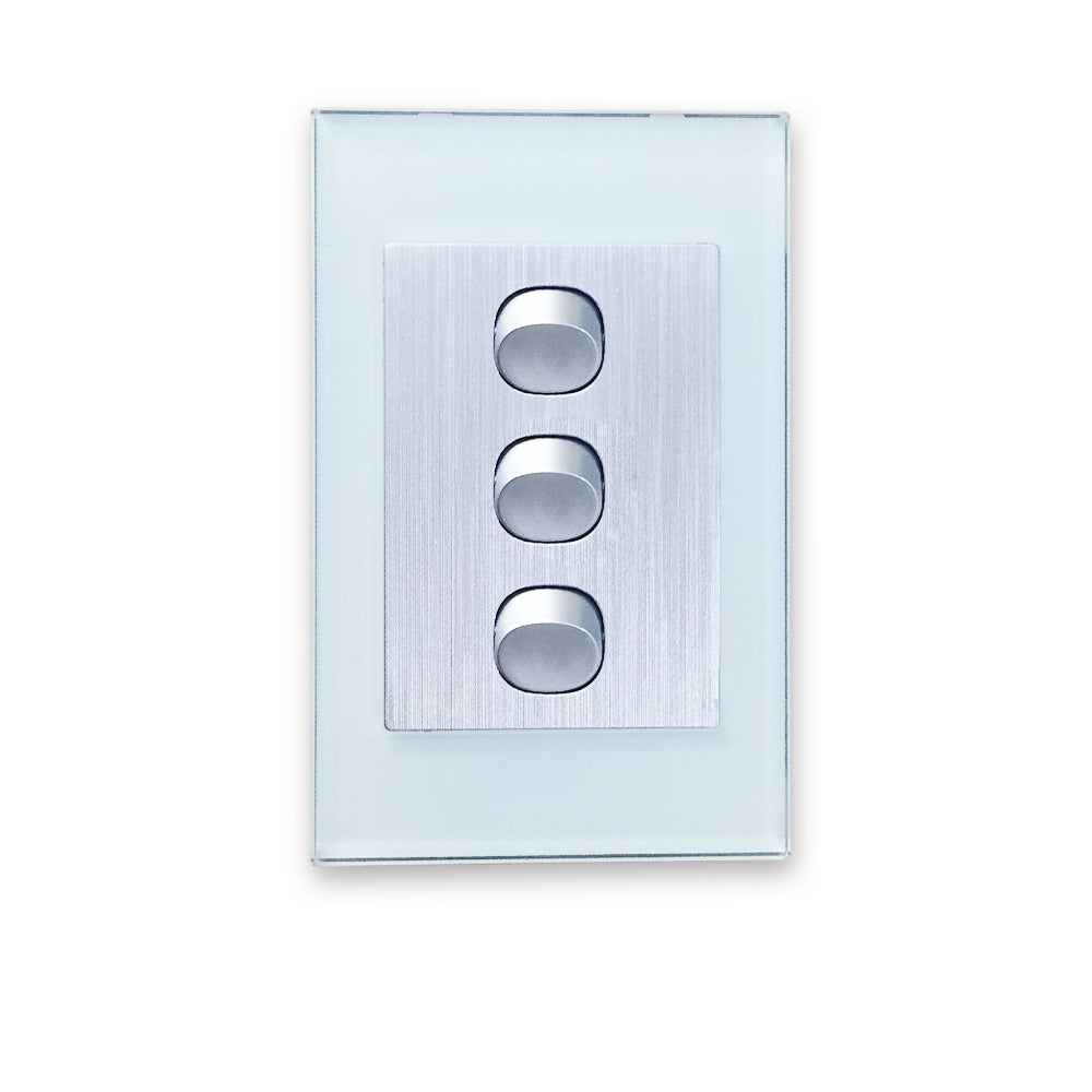 Wall Switch 2 Way & GPO Ocean Blue Glass Frame Multiple Styles