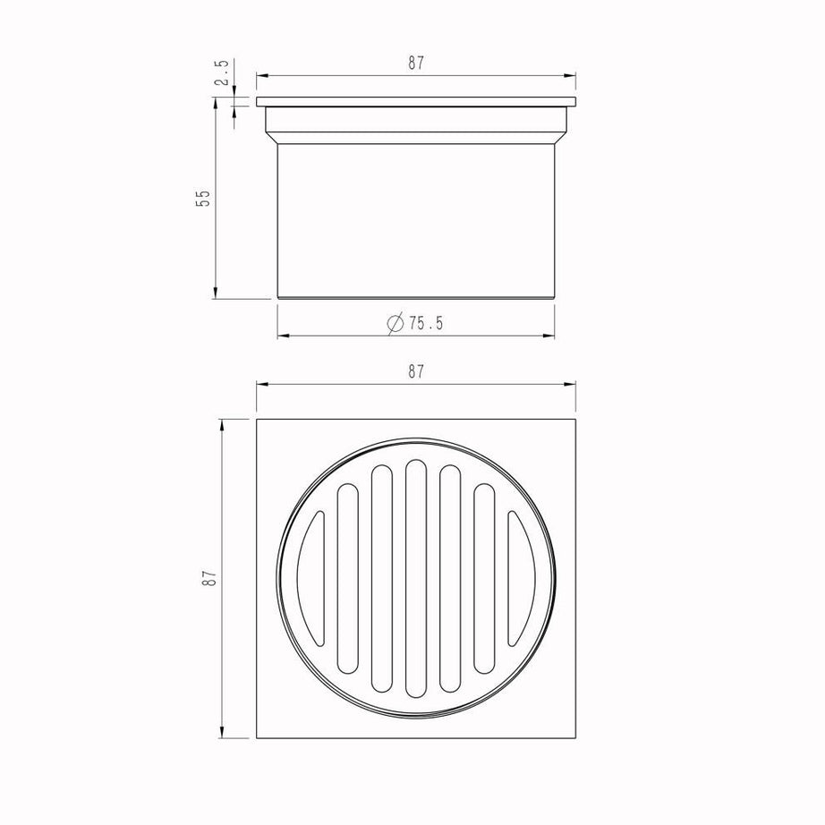 Floor Grate Round Sa Pattern 80mm Brass CP Suit ID PVC Pipe