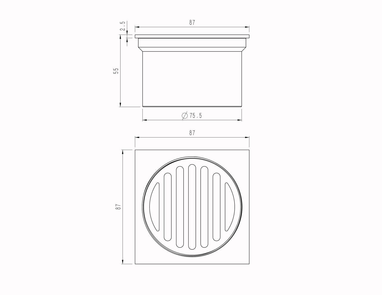Floor Grate Round Sa Pattern 80mm Brass CP Suit ID PVC Pipe