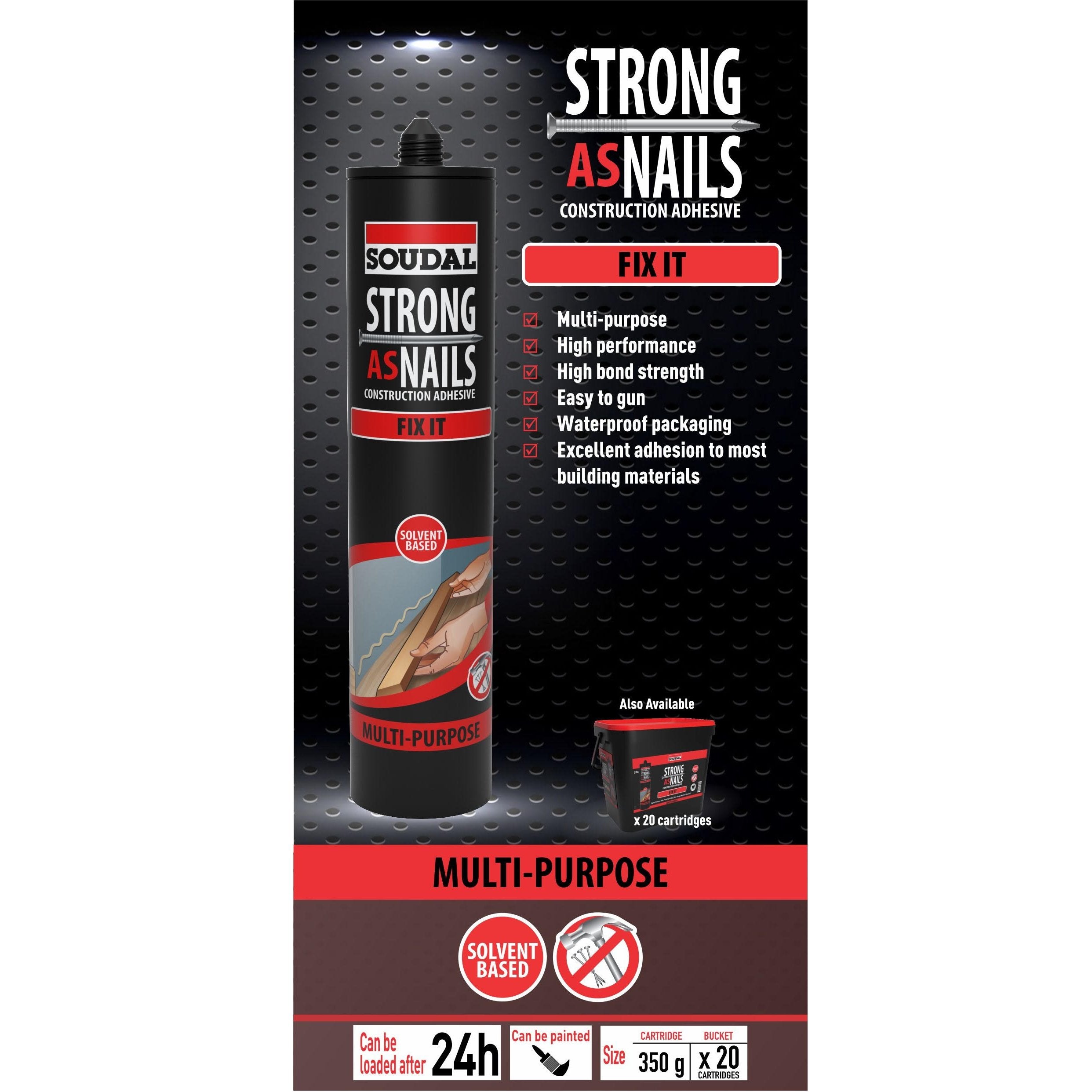 Soudal 144904 Strong As Nails Fix It (Grab & Go) Pack20 x 350gr Beige