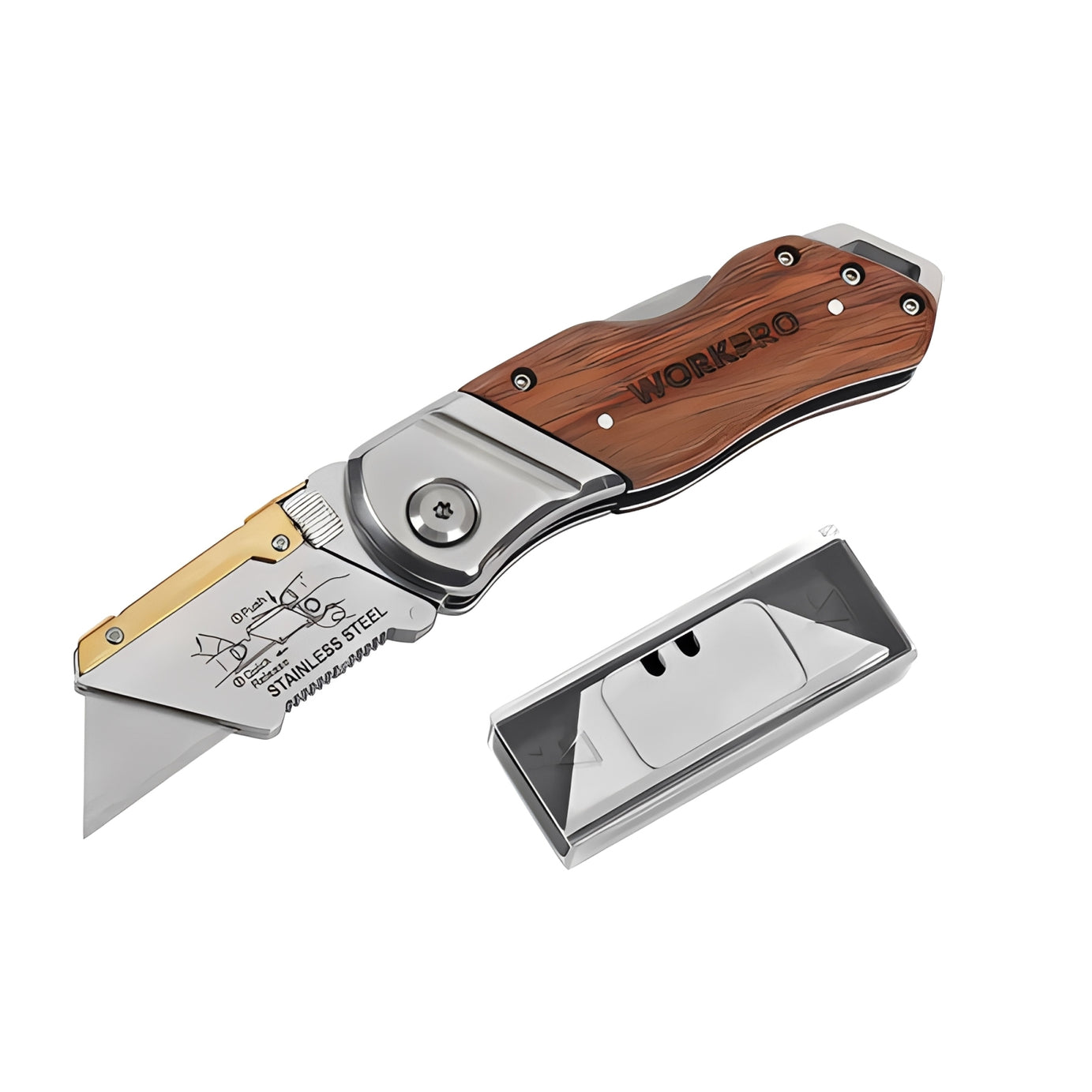Utility Knife Lock-Bak Quick Change Wooden Handle