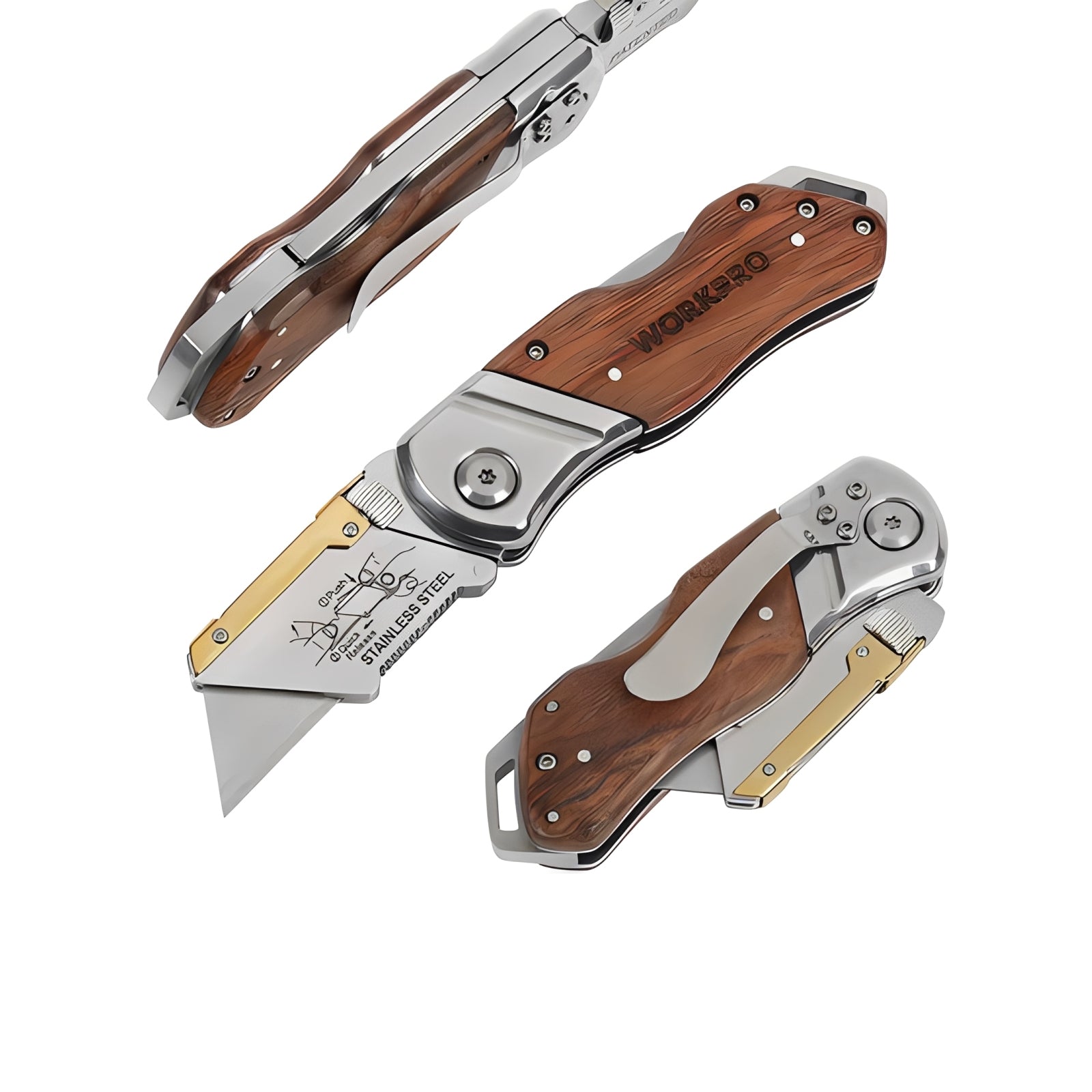 Utility Knife Lock-Bak Quick Change Wooden Handle