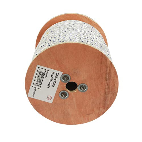 Rope Poly DB White with Blue Tracer, Multiple Sizes