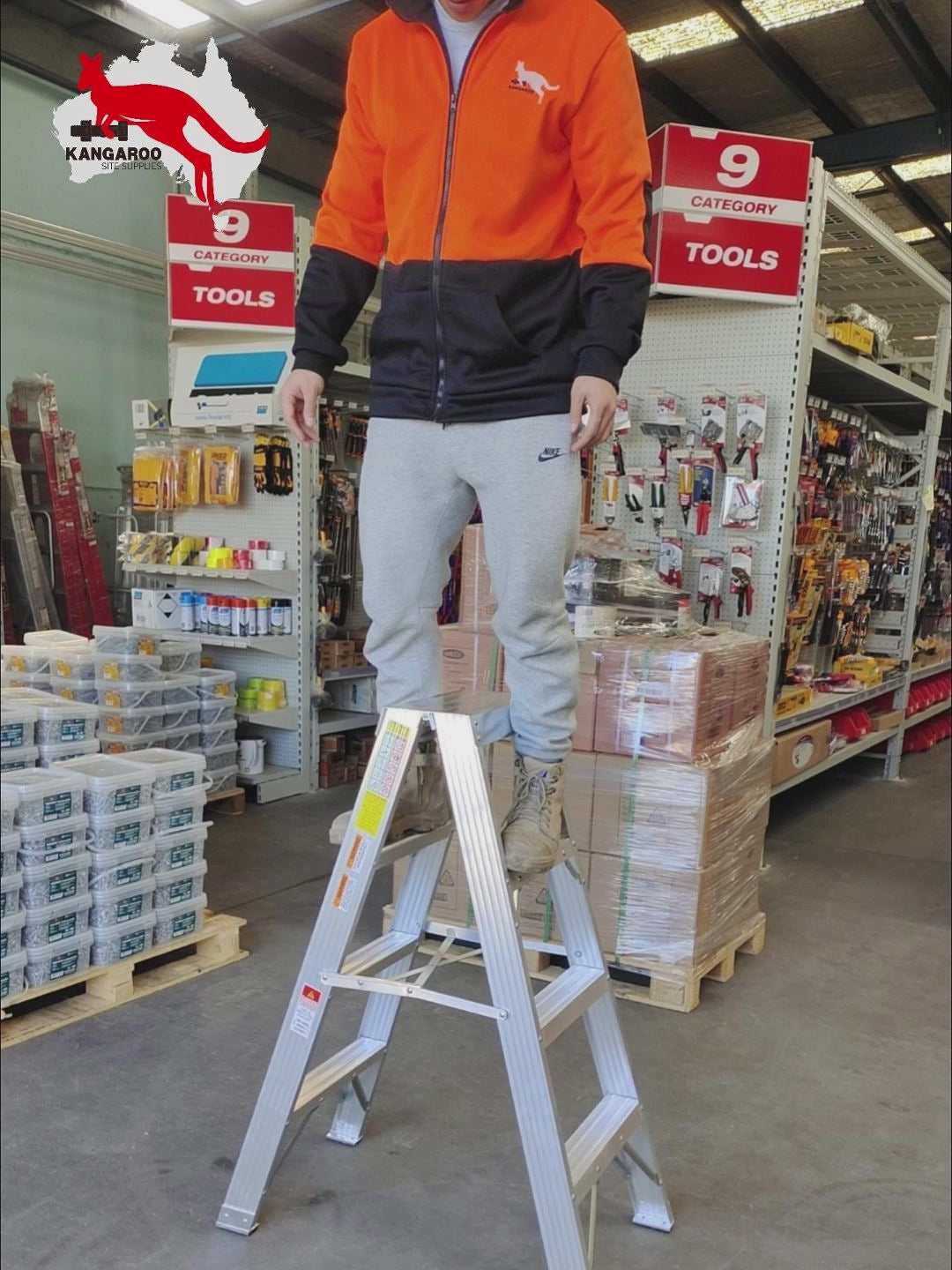 Jinmao Ladder 120Kg Double Sided Aluminium , Multiple Sizes