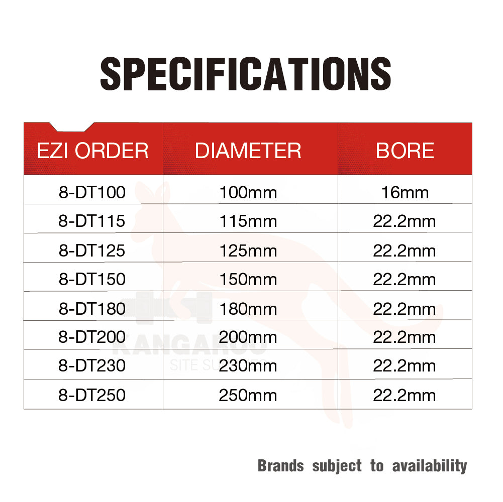 Diamond Cutting Blade Turbo Multiple Sizes