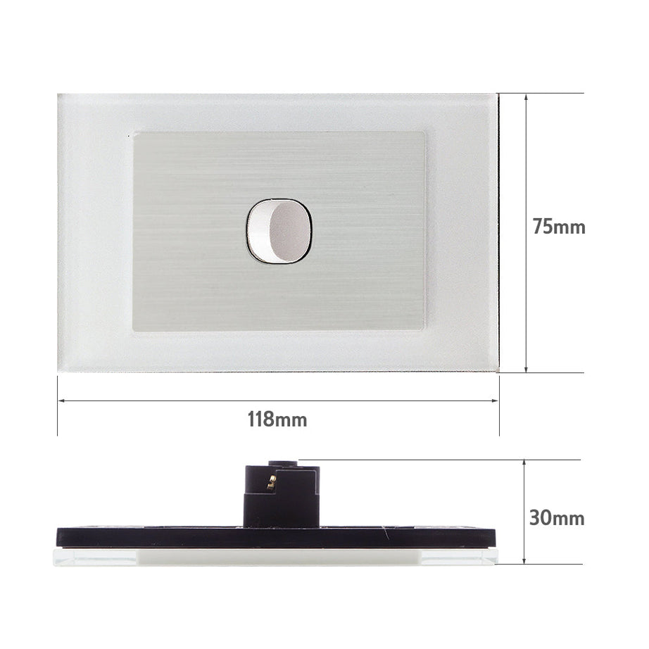 Wall Switch 2 Way & GPO White Glass Frame Multiple Styles
