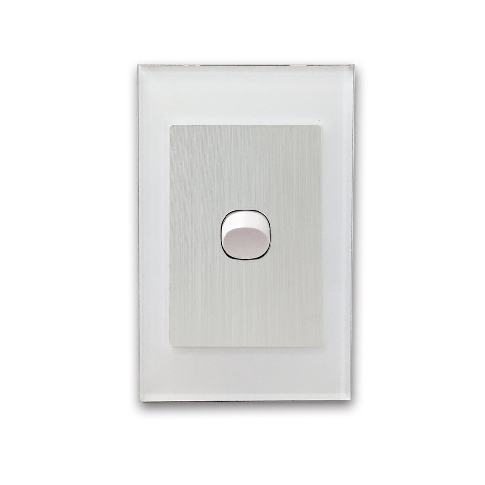 Wall Switch 2 Way & GPO White Glass Frame Multiple Styles