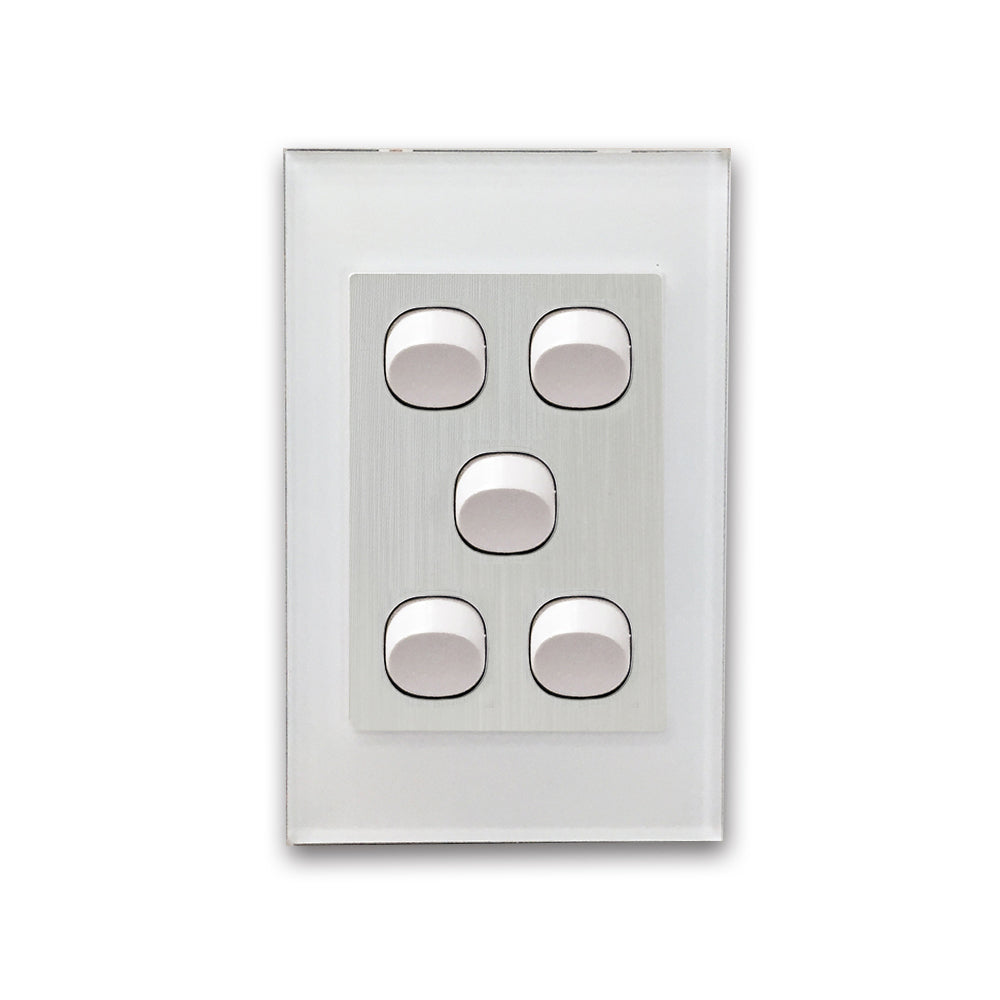 Wall Switch 2 Way & GPO White Glass Frame Multiple Styles