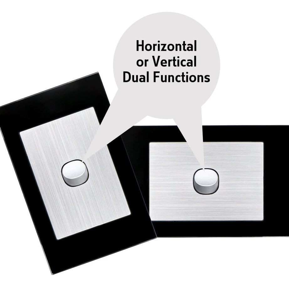 Wall Switch 2 Way & GPO Black Glass Frame Multiple Styles