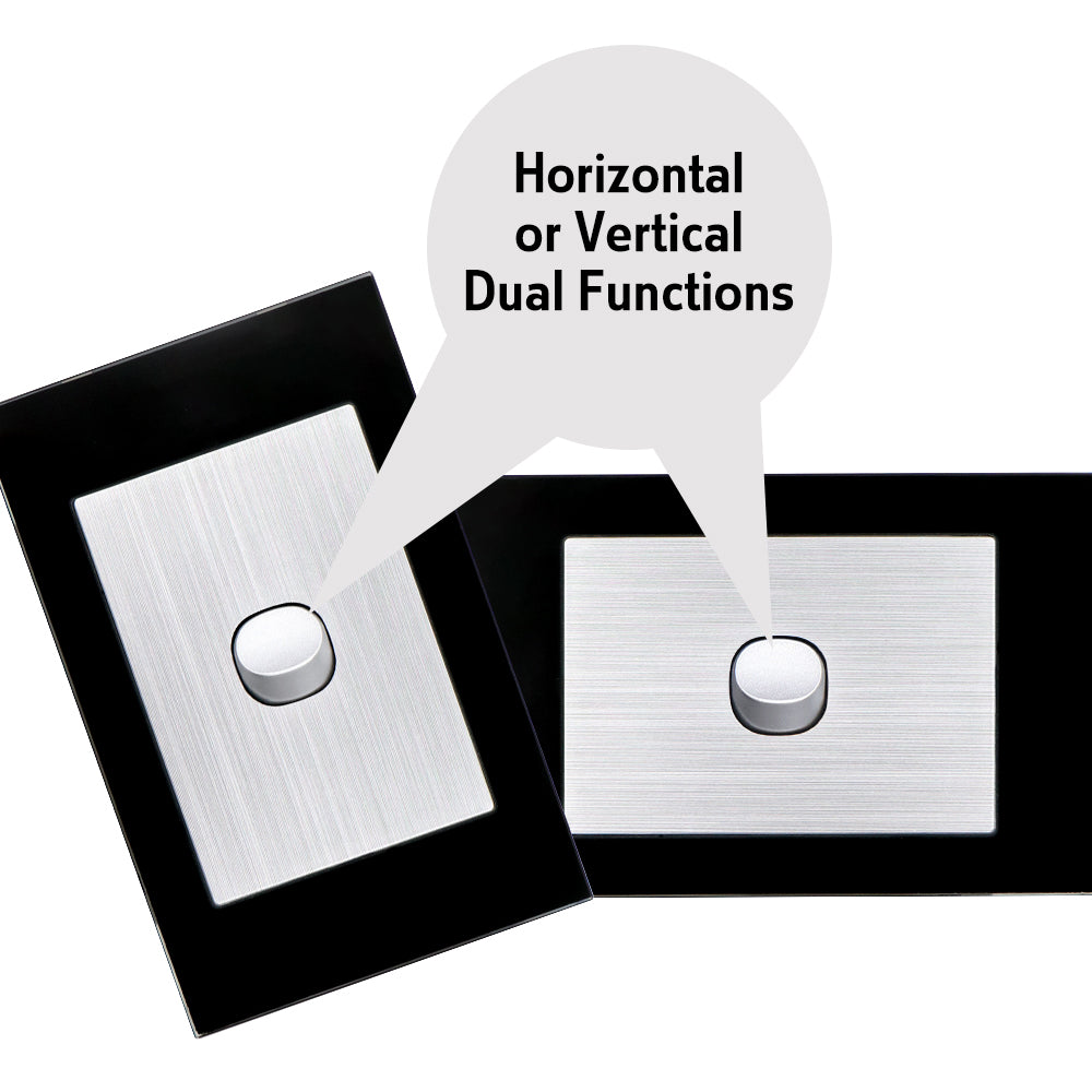 Wall Switch 2 Way & GPO Black Glass Frame Multiple Styles
