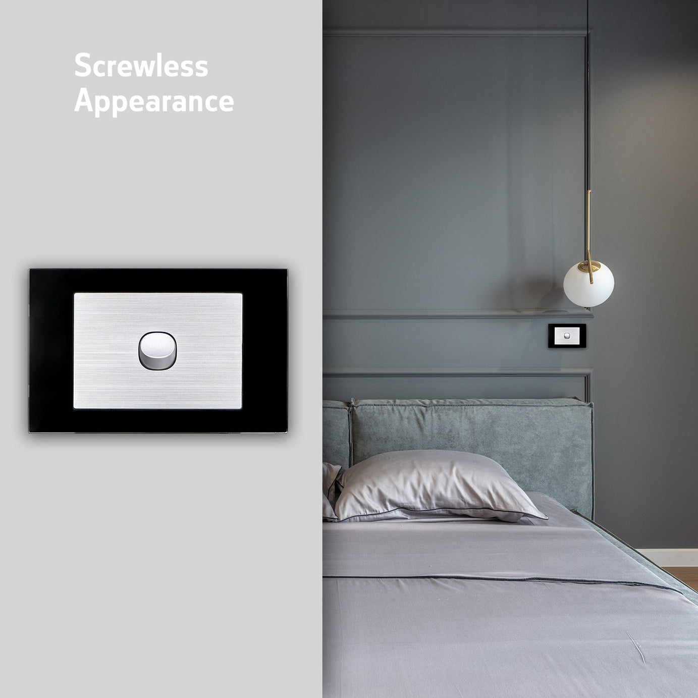 Wall Switch 2 Way & GPO Black Glass Frame Multiple Styles