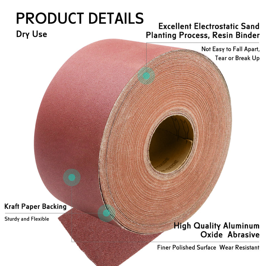 Abrasive Sand Paper Roll 115mmx50m Multiple Grit Options