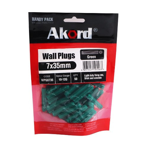 Plastic Wall Plugs, Multiple Sizes