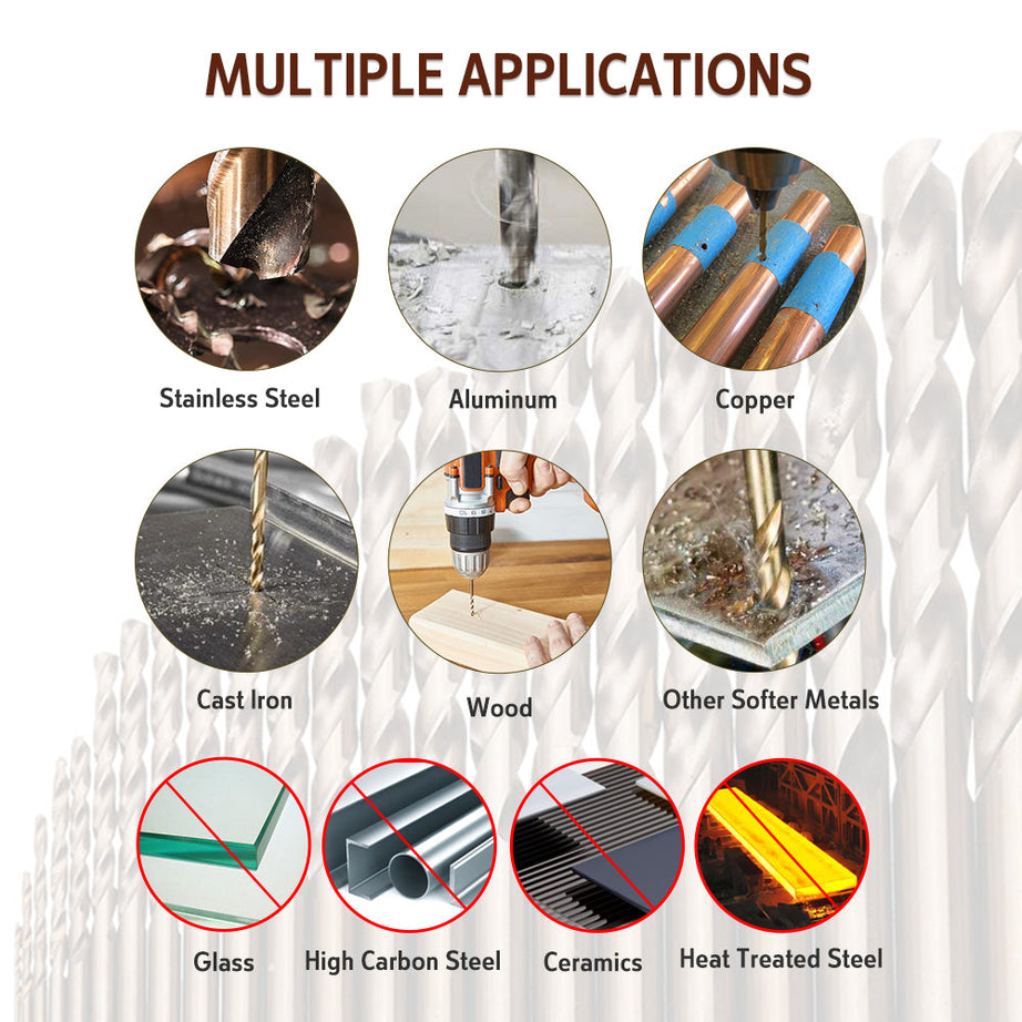 Drill Bit Full Ground HSS M35 Multiple Sizes