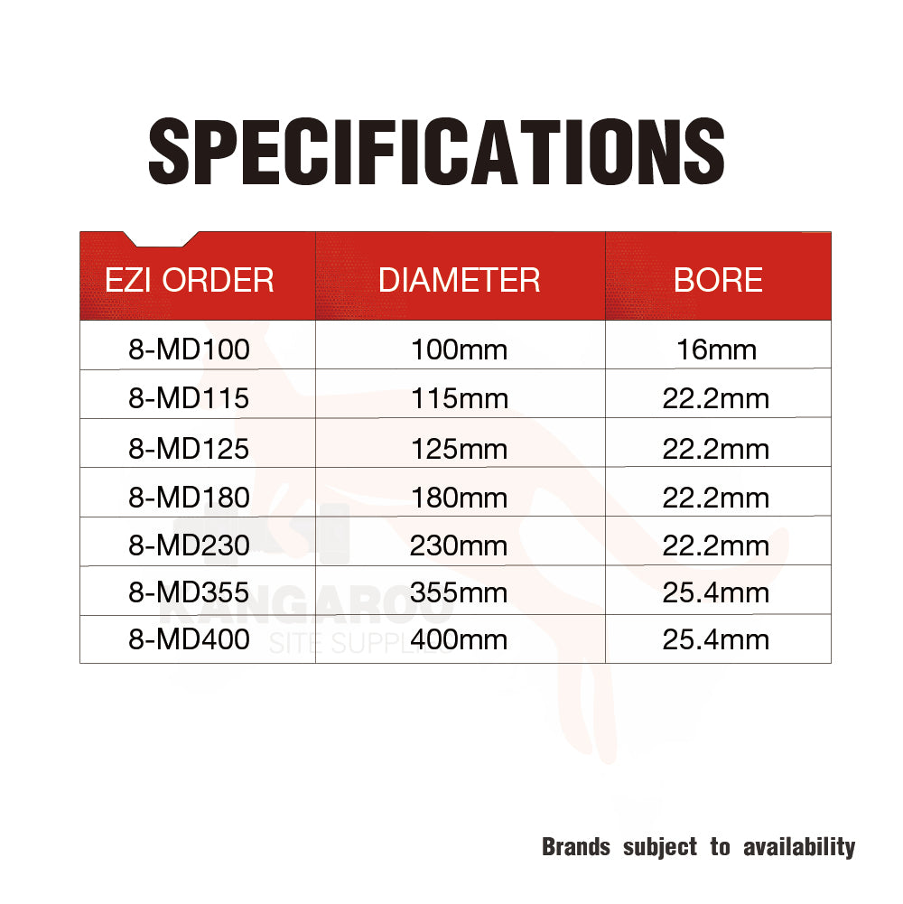 Cutting Wheel Metal 3mm Multiple Sizes