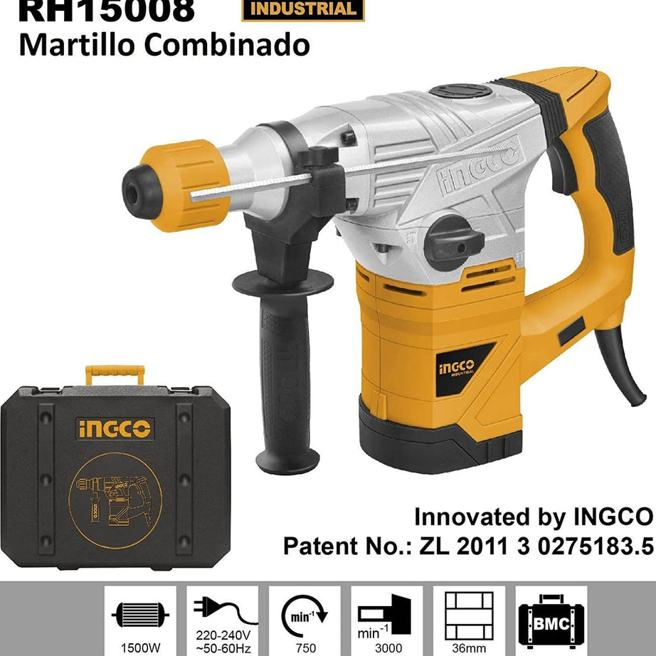 Ingco Rotary Hammer Drill 1050w/1250w/1500w Kangaroo Site Supplies
